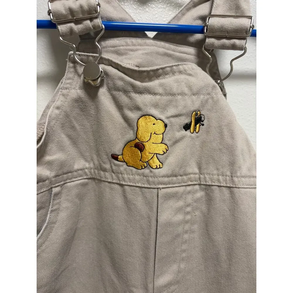 Vintage 2001 Spot the Dog with Bee Overalls Khaki Embroidered Size 12 Months